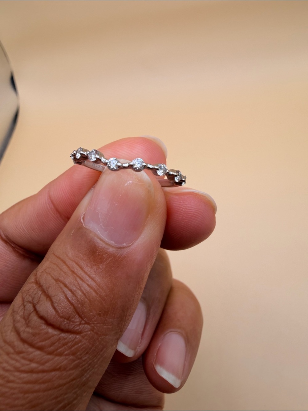 10k White Gold .30 Ctw Lab Grown Diamond Band Size 6.